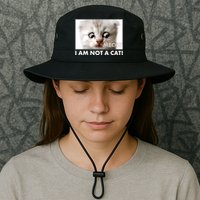 Funny I'm Not A Cat Zoom Lawyer Cat Meme Bucket Hat