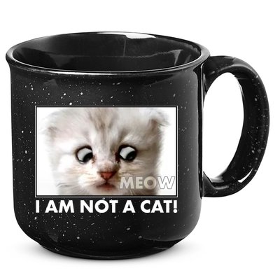 Funny I'm Not A Cat Zoom Lawyer Cat Meme 15oz Campfire Ceramic Mug