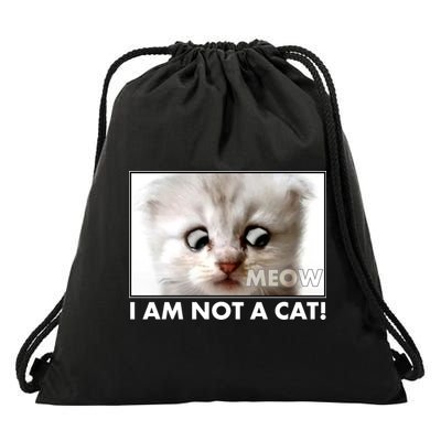 Funny I'm Not A Cat Zoom Lawyer Cat Meme Drawstring Bag