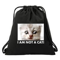 Funny I'm Not A Cat Zoom Lawyer Cat Meme Drawstring Bag