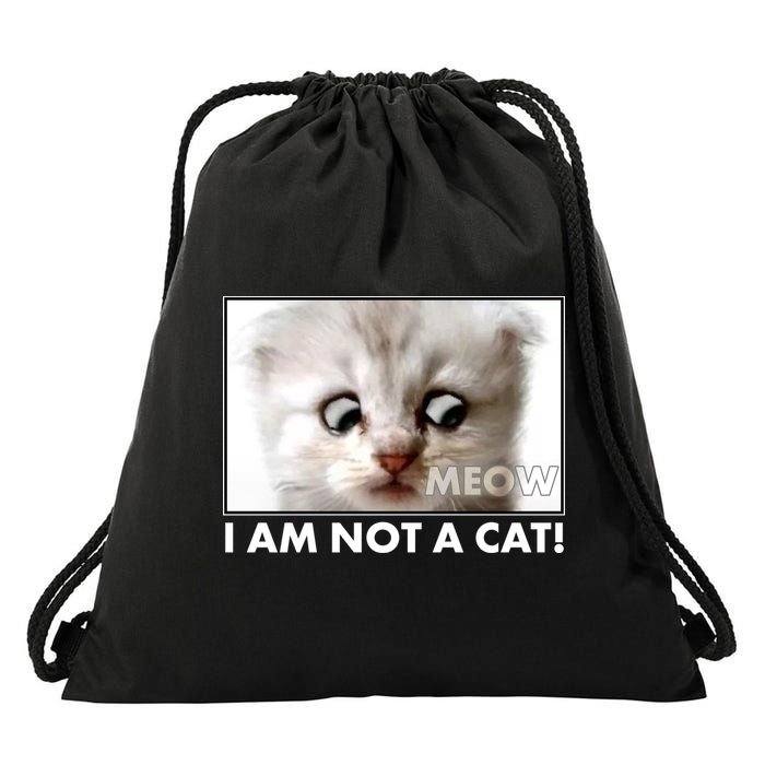 Funny I'm Not A Cat Zoom Lawyer Cat Meme Drawstring Bag