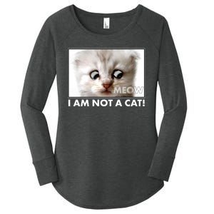 Funny I'm Not A Cat Zoom Lawyer Cat Meme Women's Perfect Tri Tunic Long Sleeve Shirt