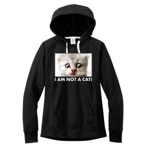 Funny I'm Not A Cat Zoom Lawyer Cat Meme Women's Fleece Hoodie