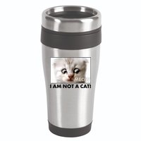 Funny I'm Not A Cat Zoom Lawyer Cat Meme 16oz Travel Tumbler