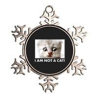 Funny I'm Not A Cat Zoom Lawyer Cat Meme Metallic Star Ornament