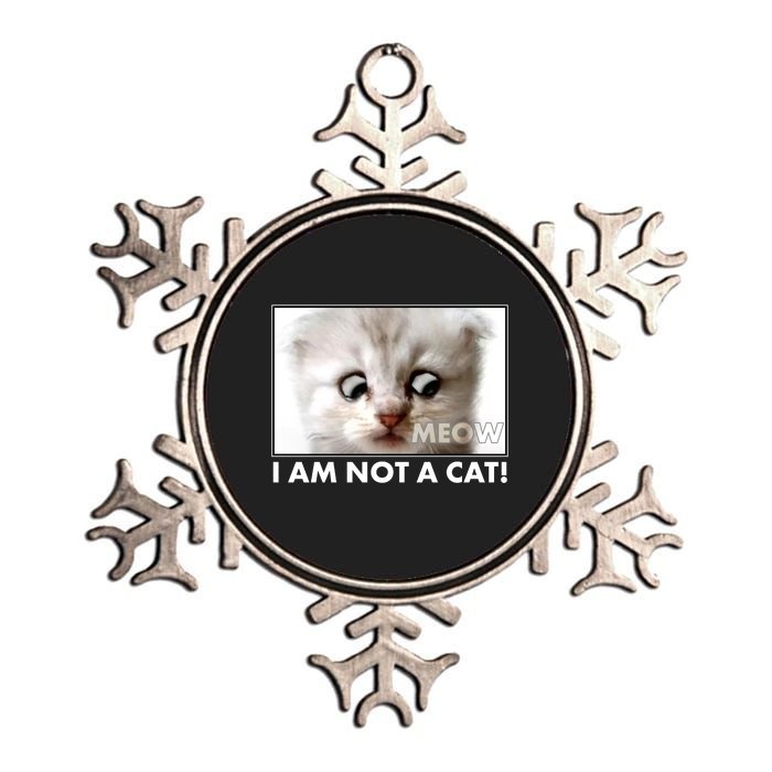 Funny I'm Not A Cat Zoom Lawyer Cat Meme Metallic Star Ornament