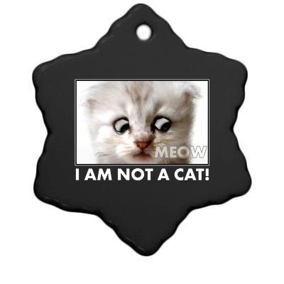 Funny I'm Not A Cat Zoom Lawyer Cat Meme Ceramic Star Ornament