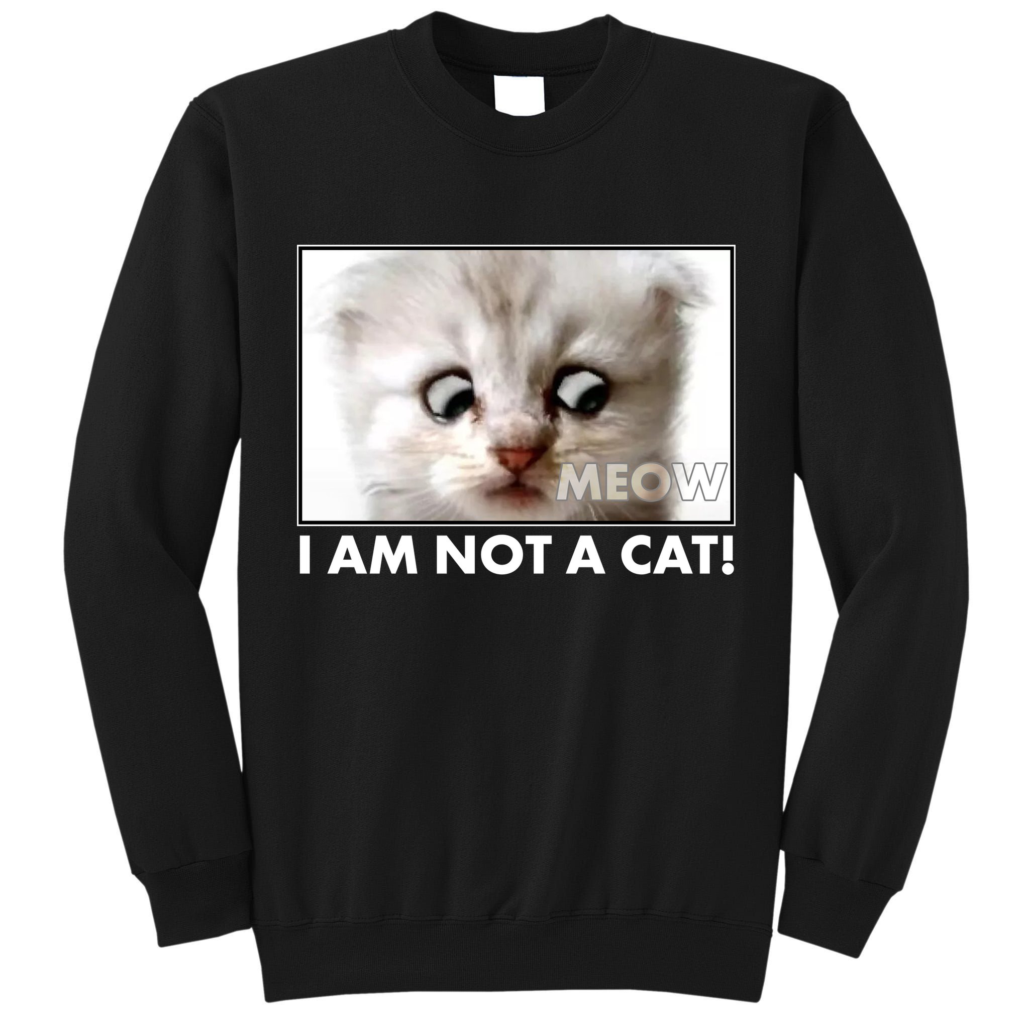 Funny I'm Not A Cat Zoom Lawyer Cat Meme Tall Sweatshirt