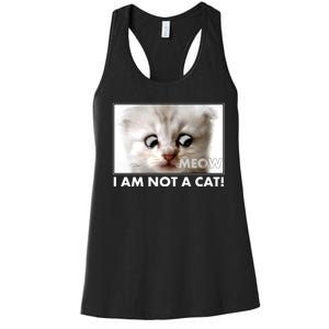 Funny I'm Not A Cat Zoom Lawyer Cat Meme Women's Racerback Tank