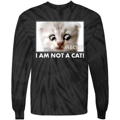 Funny I'm Not A Cat Zoom Lawyer Cat Meme Tie-Dye Long Sleeve Shirt