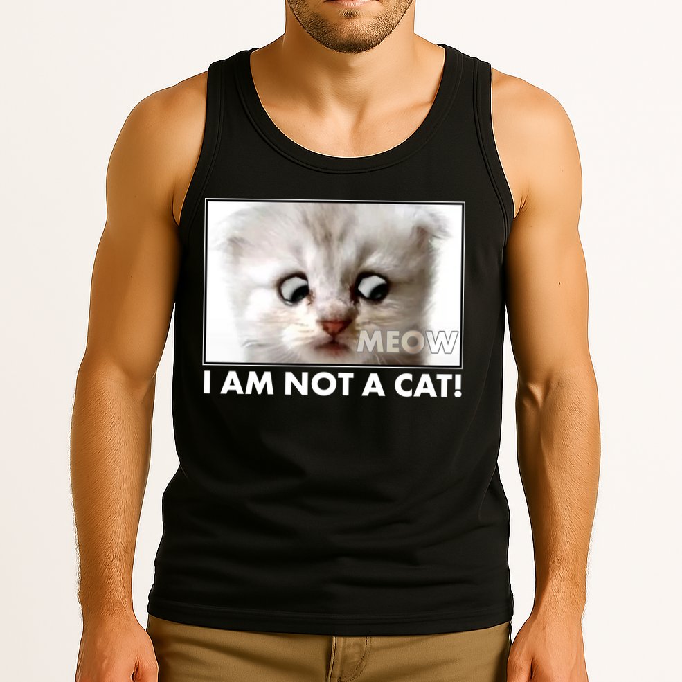Funny I'm Not A Cat Zoom Lawyer Cat Meme Tank Top