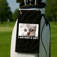 Funny I'm Not A Cat Zoom Lawyer Cat Meme Golf Towel