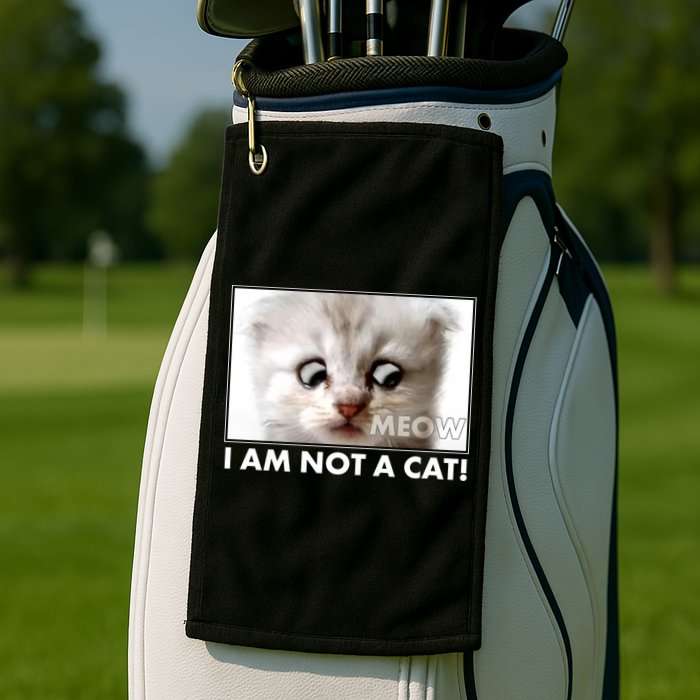 Funny I'm Not A Cat Zoom Lawyer Cat Meme Golf Towel