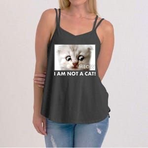 Funny I'm Not A Cat Zoom Lawyer Cat Meme Women's Strappy Tank