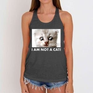 Funny I'm Not A Cat Zoom Lawyer Cat Meme Women's Knotted Racerback Tank