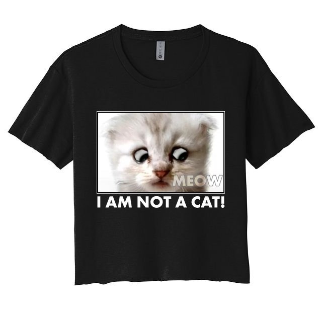 Funny I'm Not A Cat Zoom Lawyer Cat Meme Crop Top