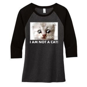 Funny I'm Not A Cat Zoom Lawyer Cat Meme Women's Tri-Blend 3/4-Sleeve Raglan Shirt