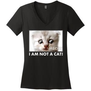 Funny I'm Not A Cat Zoom Lawyer Cat Meme Women's V-Neck T-Shirt