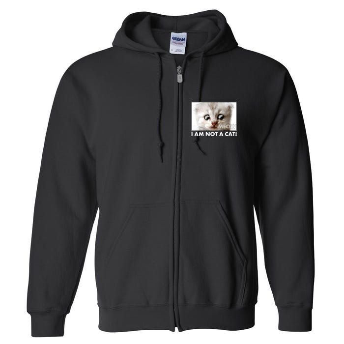 Funny I'm Not A Cat Zoom Lawyer Cat Meme Full Zip Hoodie