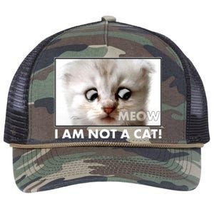 Funny I'm Not A Cat Zoom Lawyer Cat Meme Retro Rope Trucker Hat Cap