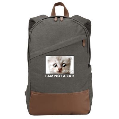 Funny I'm Not A Cat Zoom Lawyer Cat Meme Cotton Canvas Backpack