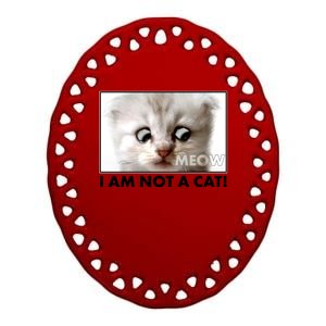 Funny I'm Not A Cat Zoom Lawyer Cat Meme Ceramic Oval Ornament