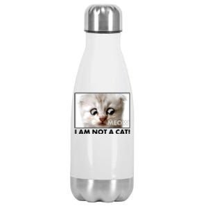 Funny I'm Not A Cat Zoom Lawyer Cat Meme Stainless Steel Insulated Water Bottle