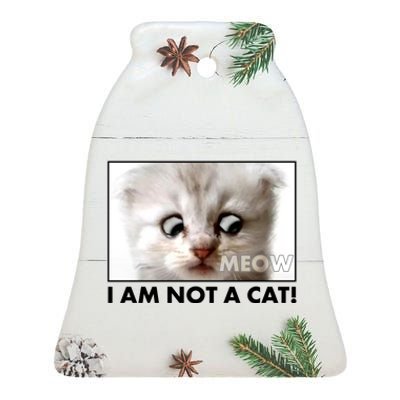 Funny I'm Not A Cat Zoom Lawyer Cat Meme Ceramic Bell Ornament