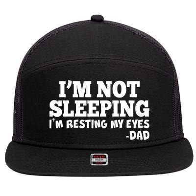 Funny I'm Not Sleeping Dad 7 Panel Mesh Trucker Snapback Hat