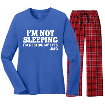 Funny I'm Not Sleeping Dad Women's Long Sleeve Flannel Pajama Set 