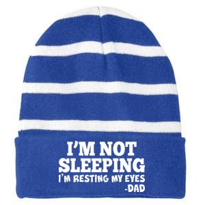 Funny I'm Not Sleeping Dad Striped Beanie with Solid Band