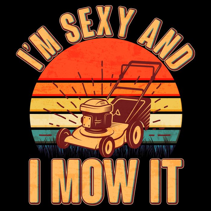 Funny I'm Sexy And I Mow It Vintage Crop Top