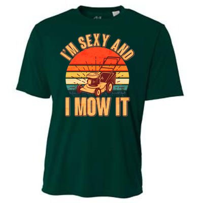 Funny I'm Sexy And I Mow It Vintage Cooling Performance Crew T-Shirt