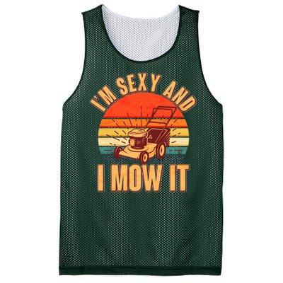 Funny I'm Sexy And I Mow It Vintage Mesh Reversible Basketball Jersey Tank