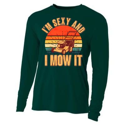 Funny I'm Sexy And I Mow It Vintage Cooling Performance Long Sleeve Crew