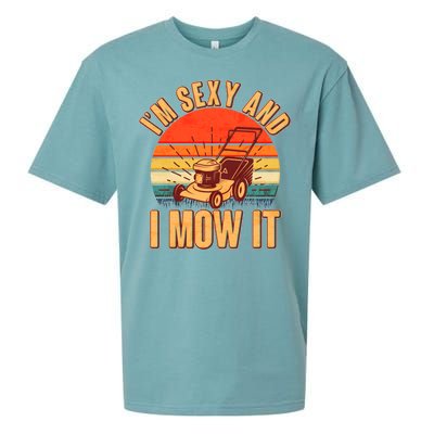 Funny I'm Sexy And I Mow It Vintage Sueded Cloud Jersey T-Shirt