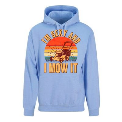 Funny I'm Sexy And I Mow It Vintage Unisex Surf Hoodie