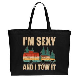 Funny I'm Sexy and I Tow It Cotton Canvas Jumbo Tote