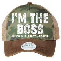Funny I'm The Boss When She's Not Around Legacy Tie Dye Trucker Hat