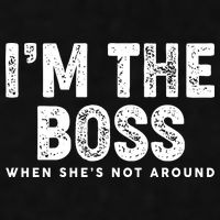 Funny I'm The Boss When She's Not Around Ladies PosiCharge Tri-Blend Wicking Tank