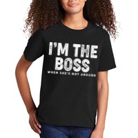 Funny I'm The Boss When She's Not Around Kids T-Shirt