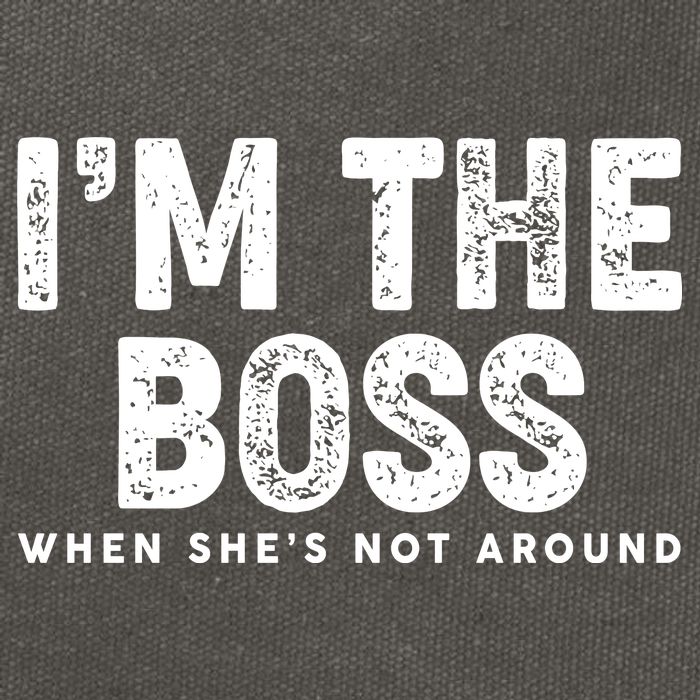 Funny I'm The Boss When She's Not Around Cotton Canvas Backpack