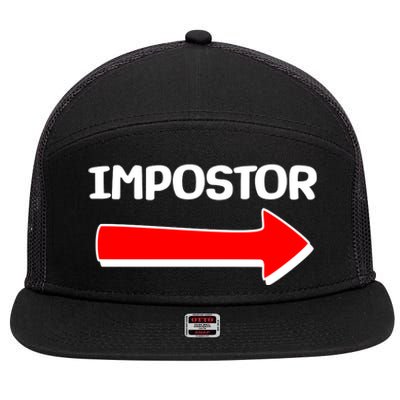 Funny Impostor Arrow -Among Us 7 Panel Mesh Trucker Snapback Hat