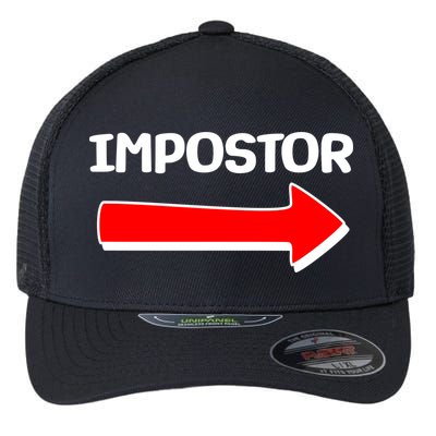 Funny Impostor Arrow -Among Us Flexfit Unipanel Trucker Cap