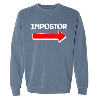 Funny Impostor Arrow -Among Us Garment-Dyed Sweatshirt