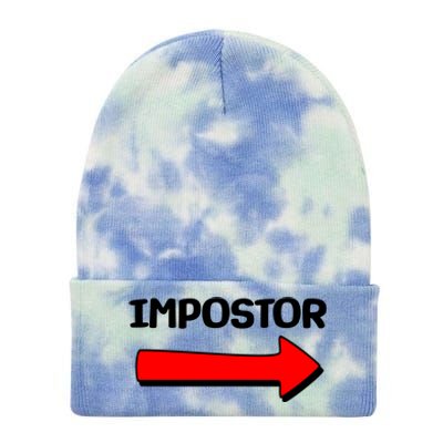 Funny Impostor Arrow -Among Us Tie Dye 12in Knit Beanie