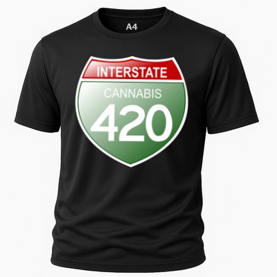 Funny Interstate 420 in the state of Cannabis Marijuana Weed Performance Shirt