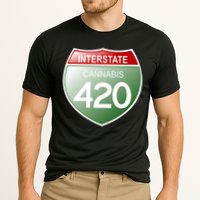 Funny Interstate 420 in the state of Cannabis Marijuana Weed Cooling Performance Crew T-Shirt