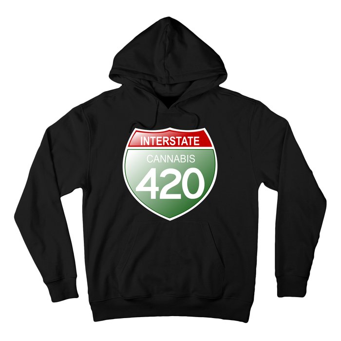 Funny Interstate 420 in the state of Cannabis Marijuana Weed Hoodie