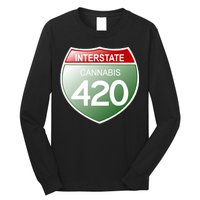 Funny Interstate 420 in the state of Cannabis Marijuana Weed Long Sleeve Shirt